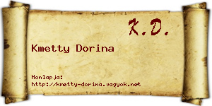 Kmetty Dorina névjegykártya